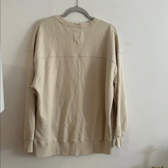 Aerie Oversized Cream and Orange Long Sleeve Hoodie - PRELOVED - Picture 7 of 11